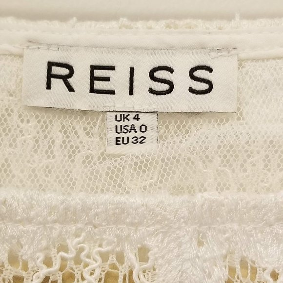 NWT Reiss Shell Lace Long Sleeve Top Off White 0 4 - Picture 8 of 9